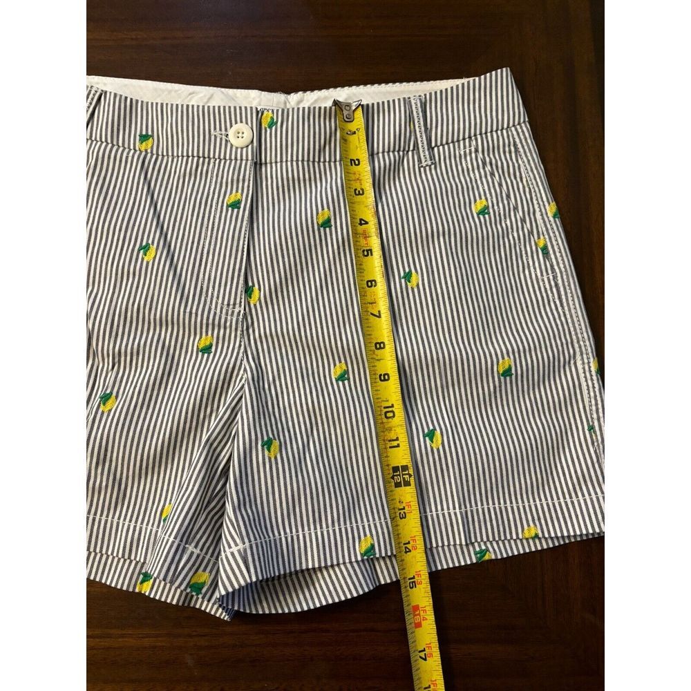 Crown & Ivy Shorts Stripped With Lemons Women's Sz 10 Pockets - Picture 6 of 7